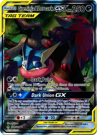 Greninja & Zoroark Tag Team GX (Alternate Art) - 201/214 NM Condition