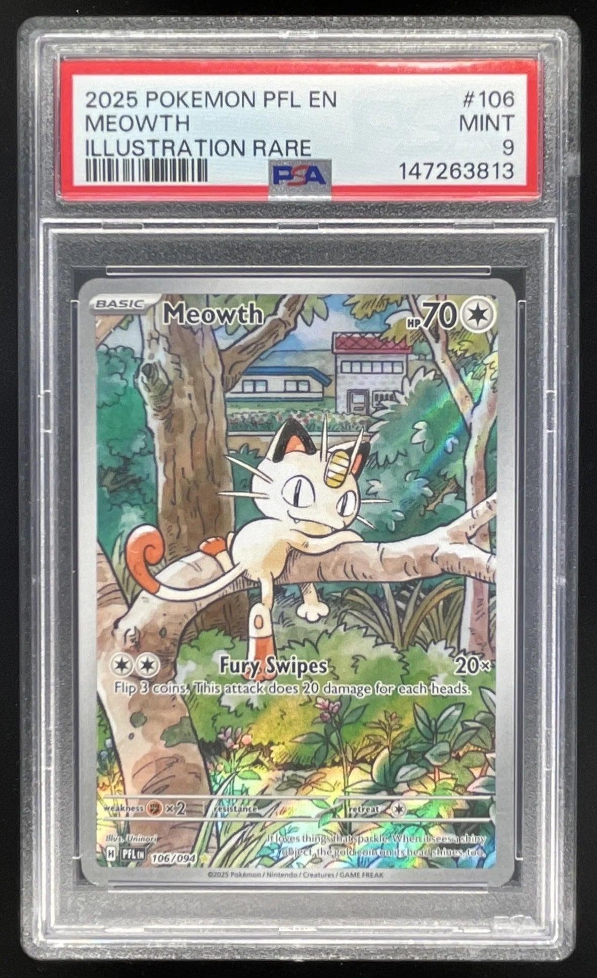 Meowth - Phantasmal Flames - PSA 9 MINT