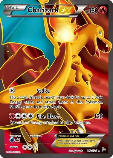 Charizard EX (100 Full Art) - Flashfire - Lightly Played