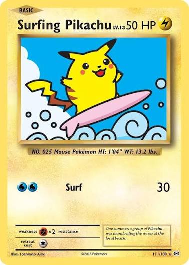 Surfing Pikachu - Evolutions - Near Mint