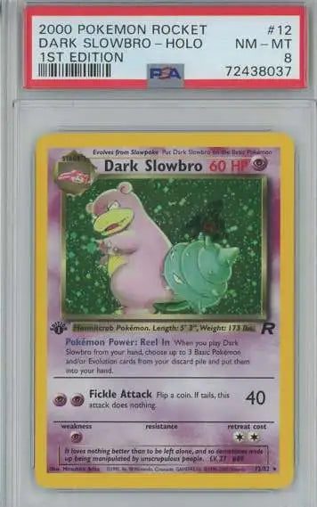 Dark Slowbro (12) - Team Rocket - PSA 8 NM-MT
